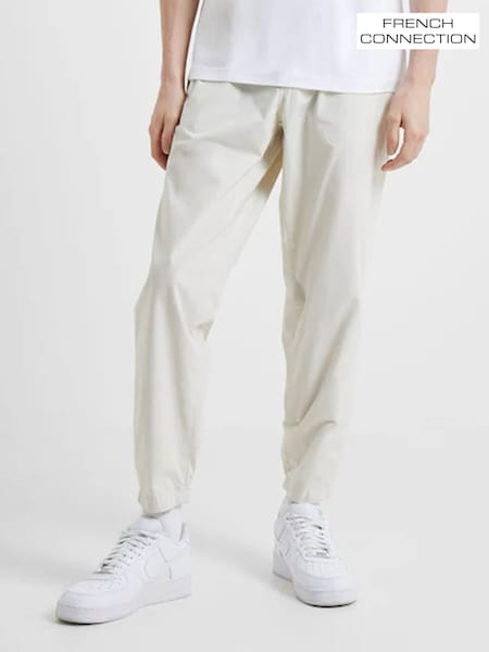 French Connection Cream Military 100% Cotton Tapered Chino Trousers (T72939) | €58