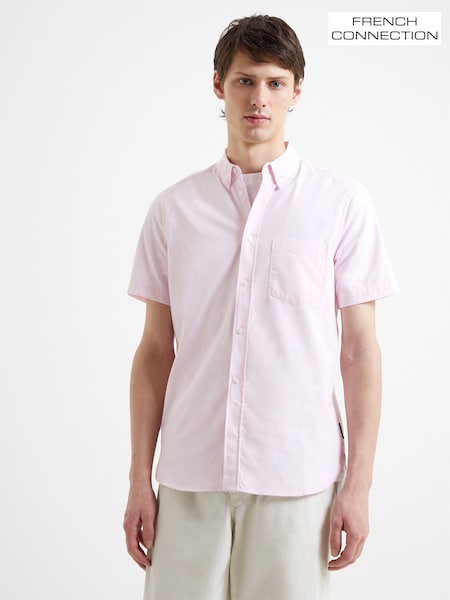 Рожевий - Оксфорд French Connection 100% Cotton з коротким рукавом сорочки (T72940) | 1 802 грн