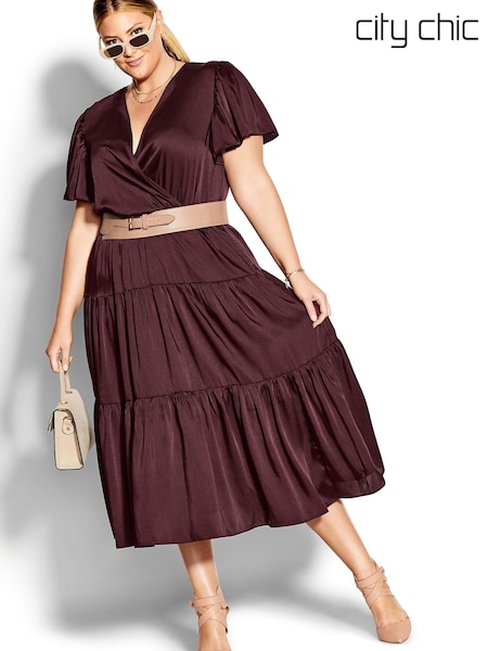 City Chic Red Tiered Sweetness Maxi Dress (T73234) | €29