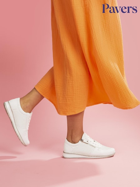 Белый - Pavers Casual Lace-Up Trainers (T73517) | €46