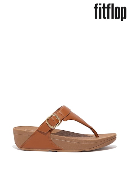 Fitflop Lulu Adjustable Leather Toe Post Sandals (T73644) | €88