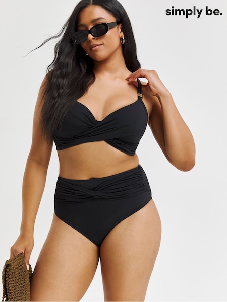 Simply Be Black Magisculpt Twist Front Bikini Briefs (T74265) | €32