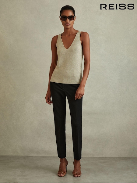 Reiss Black Joanne Slim Fit Tailored Trousers (T74449) | €149