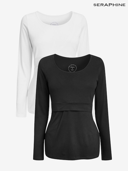 Seraphine Black Maternity And Nursing Tops Twin Pack (T74846) | €75