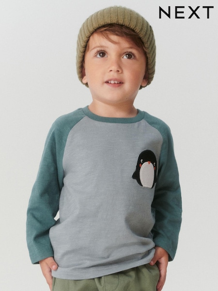 Blau/Grau/Arctic/Tiere - 3 Pack Long Sleeve Character T-Shirts (3mths-7yrs) (T75417) | 10 € - 13 €