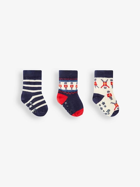 JoJo Maman Bébé Navy 3-Pack King's Guard Socks (T75682) | R$ 90