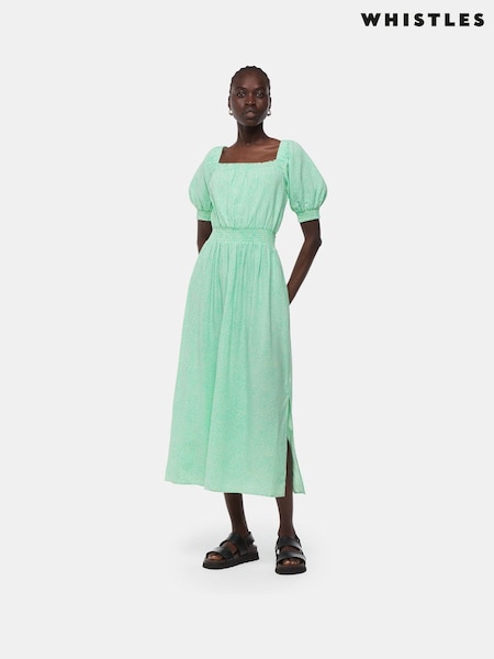 Whistles Green Scribble Check Dress (T76297) | €79