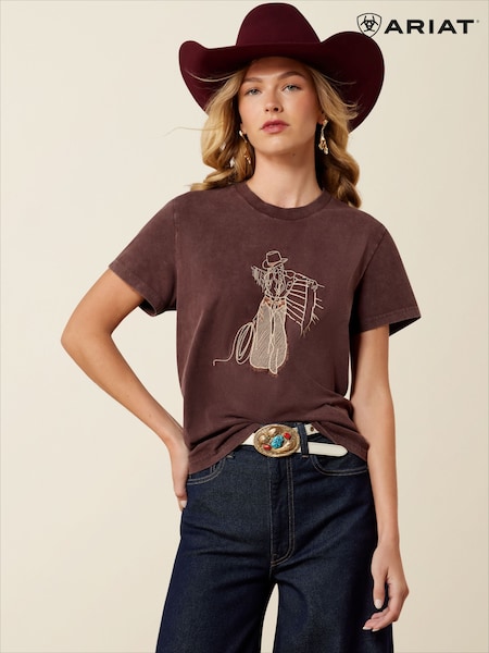 Purple - Ariat Rebel With A Cause Short Sleeve T-shirt