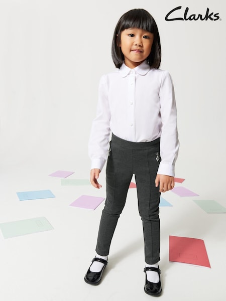 Gri - Pantaloni pentru școală din Ponte pentru fete Clarks (T77228) | 54 LEI - 60 LEI