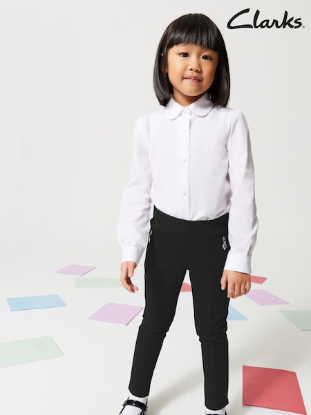 Clarks Black Skinny Fit Girls Ponte School Trousers (T77229) | €21 - €24
