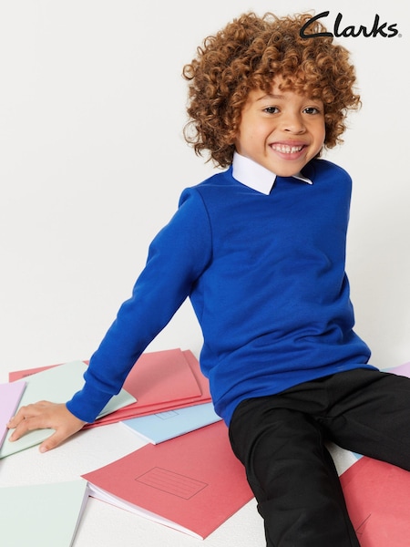 Clarks Blue Boys School Long Sleeve Sweat Top (T77691) | $17 - $24