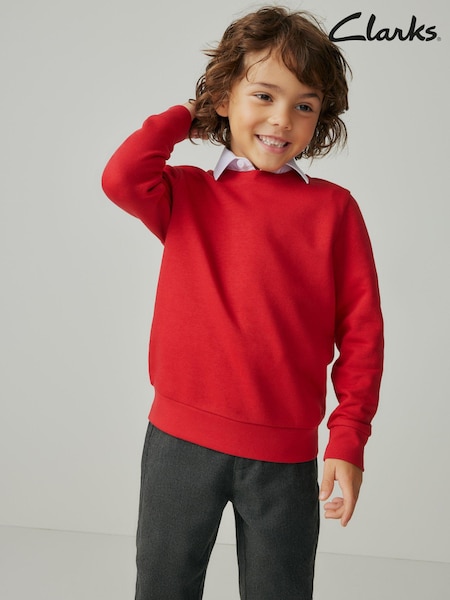 Clarks Red Boys School Long Sleeve Sweat Top (T77692) | $17 - $24