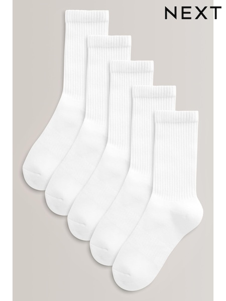 Blanco - 5 Pack Cotton Rich Cushioned Footbed Ribbed Socks (T77750) | 12 € - 15 €