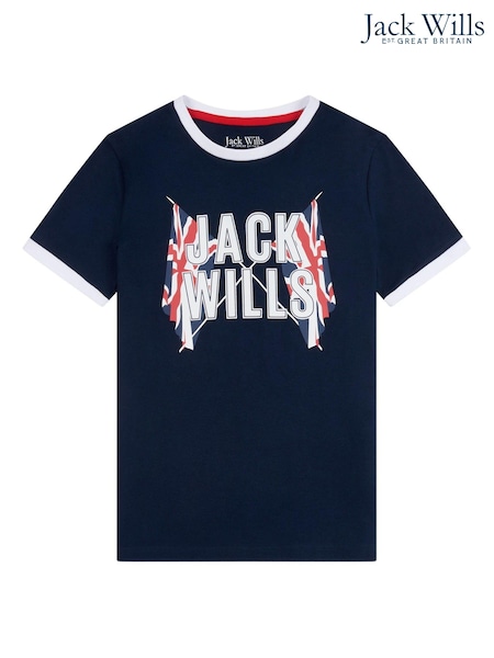 Jack Wills Blue GBR Ringer T-Shirt (T77830) | €10 - €13.50