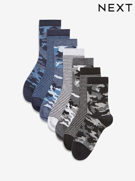 Blau Camouflage/Streifen - Rich Socks 7 Pack (T77910) | 13 € - 16 €