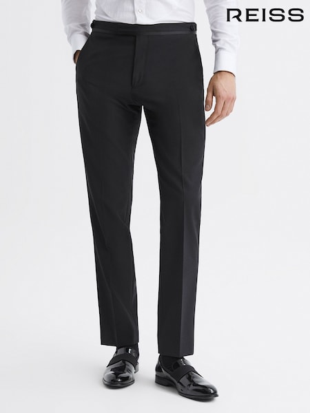Musta - Reiss Poker Modern Fit Tuxedo Trousers (T78451) | €249