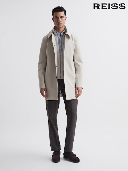 Reiss Stone Perrin Coat With Removable Zip Neck Insert (T78685) | €126