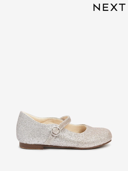 Silver Ombre Glitter Standard Fit (F) Mary Jane Occasion Shoes (T78740) | €6 - €7