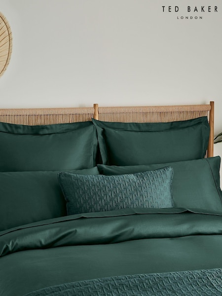 Ted Baker Forest Green Silky Smooth Plain Dye 250 Thread Count 100% Cotton Pillowcase (T78847) | €13.50