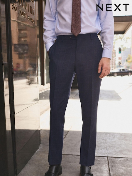 Blue Signature Empire Mills 100% Wool Check Suit: Trousers (T79058) | €10
