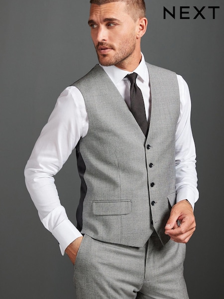 Серый - Signature Empire Mills 100% Wool Puppytooth Suit: Waistcoat (T79062) | €34