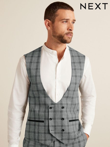 Hellgrau - Check Suit Waistcoat (T79075) | 30 €