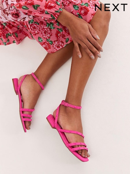 Pink Forever Comfort® Stud Sandals with Ankle Strap (T79174) | €8
