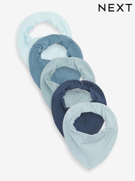 Blue 5 Pack Dribble Baby 100% Cotton Bibs (T79542) | 2,190 ISK