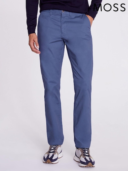 MOSS Dark Blue Tailored Chino Trousers (T79656) | R$ 590