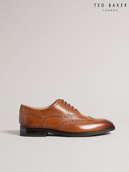 Ted Baker Brown Formal Leather Amaiss Brogue Shoes (T79764) | AED460