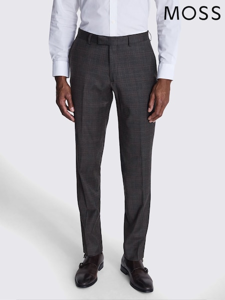 MOSS Grey Tailored Fit Check Suit: Trousers (T79950) | €157