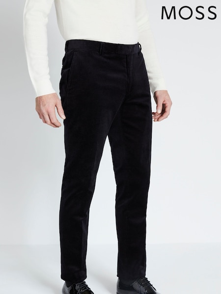 MOSS Ink Blue Slim Fit Corduroy Suit Trousers (T79965) | AED466