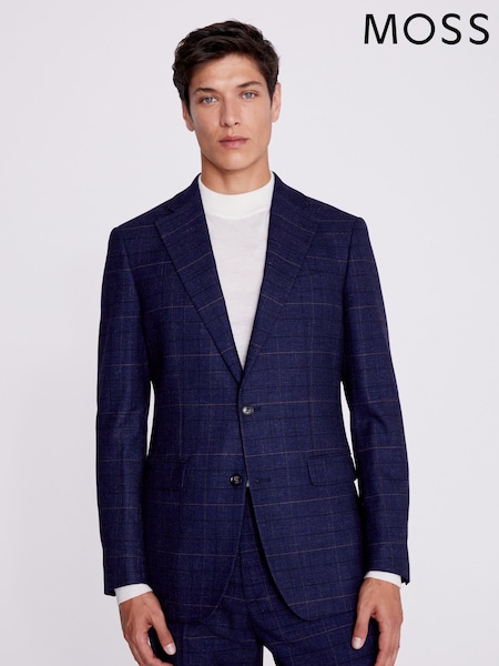 Blauw - Standaard - MOSS Check Suit: Jacket (T81105) | € 244