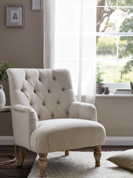 Tweedy Plain Light Natural Collection Luxe Wolton Highback Accent Chair (T81771) | €365