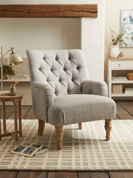 Chunky Weave Dove Grey Collection Luxe Wolton Highback Accent Chair (T81772) | €400