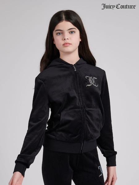 Juicy Couture Diamante Velour Zip Through Hoodie (T82055) | € 40 - € 53