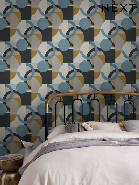 Retro Geometric Shapes 10m Wallpaper (T82301) | 41 €