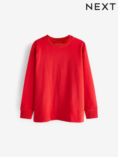 Red Long Sleeve Cosy T-Shirt (3-16yrs) (T82535) | R$ 50 - R$ 80
