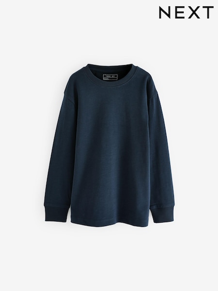 Blue Navy Long Sleeve Cosy T-Shirt (3-16yrs) (T82536) | R$ 50 - R$ 80