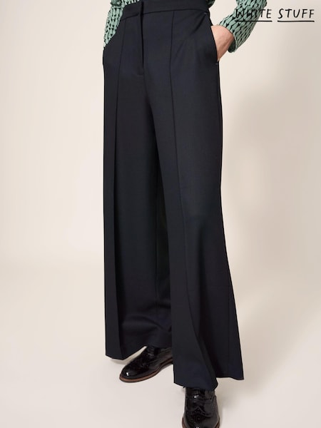 White Stuff Jenny Wide Leg Black Trousers (T85229) | €28