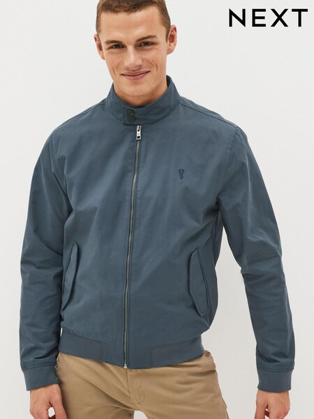 Blue Shower Resistant Check Lining Harrington Jacket (T86062) | €11