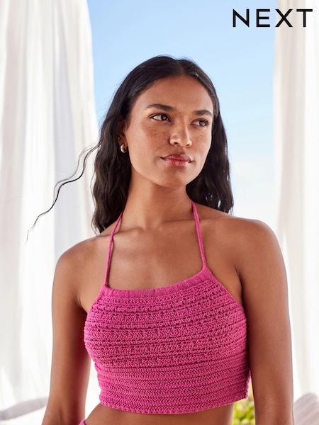 Purpurpink - Crochet Knitted Halter Top (T86685) | 7 €