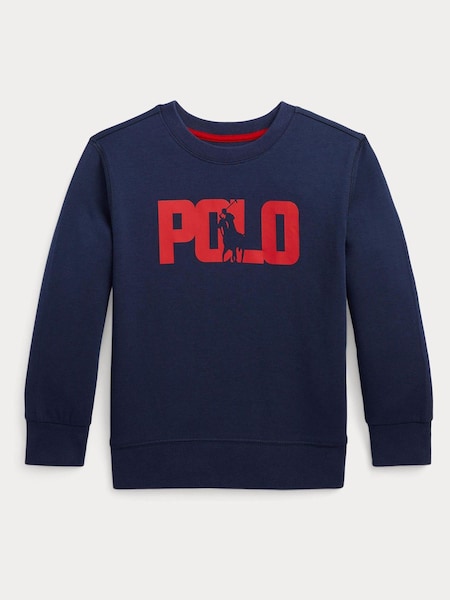 Polo Ralph Lauren Boys Blue Polo Player Logo Sweatshirt (T86926) | €56 - €63