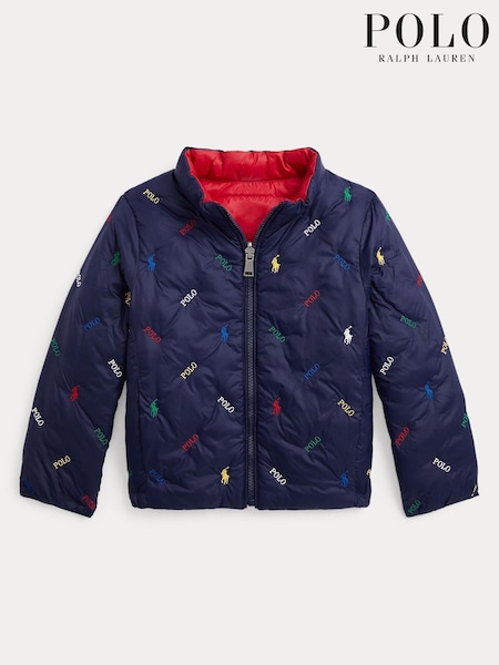 Polo Ralph Lauren Boys Blue Reversible Logo Jacket (T87658) | €102 - €108