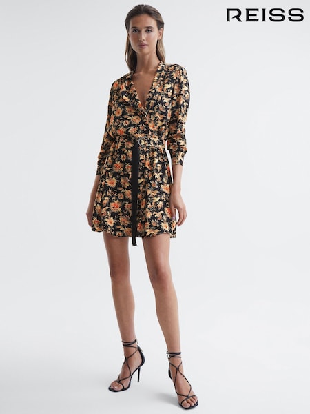 Reiss Lula Vintage Print Floral Flippy Dress (T88582) | R$ 1.855