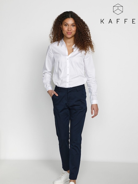 Blue - Kaffe Lea Slim Fit Chino Trousers