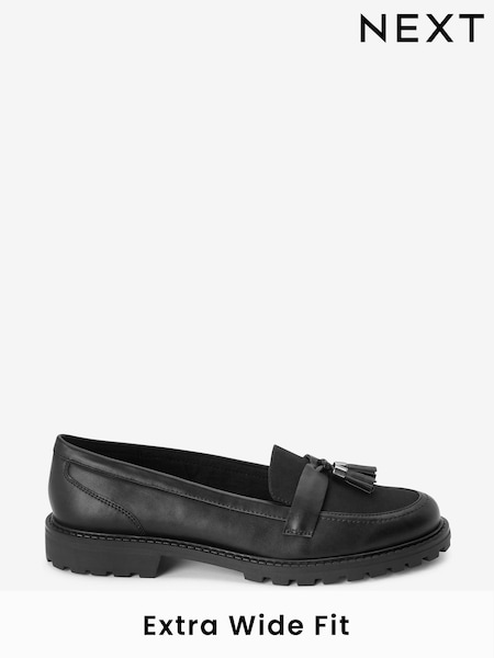 črna - Forever Comfort® Tassel Detail Cleated Chunky Loafer Shoes (T88751) | € 20
