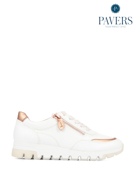 Pavers White Lightweight Wedge Trainers (T88816) | 64 €