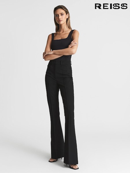 Reiss Black Dylan Flared Trousers (T89332) | 1,014 QAR