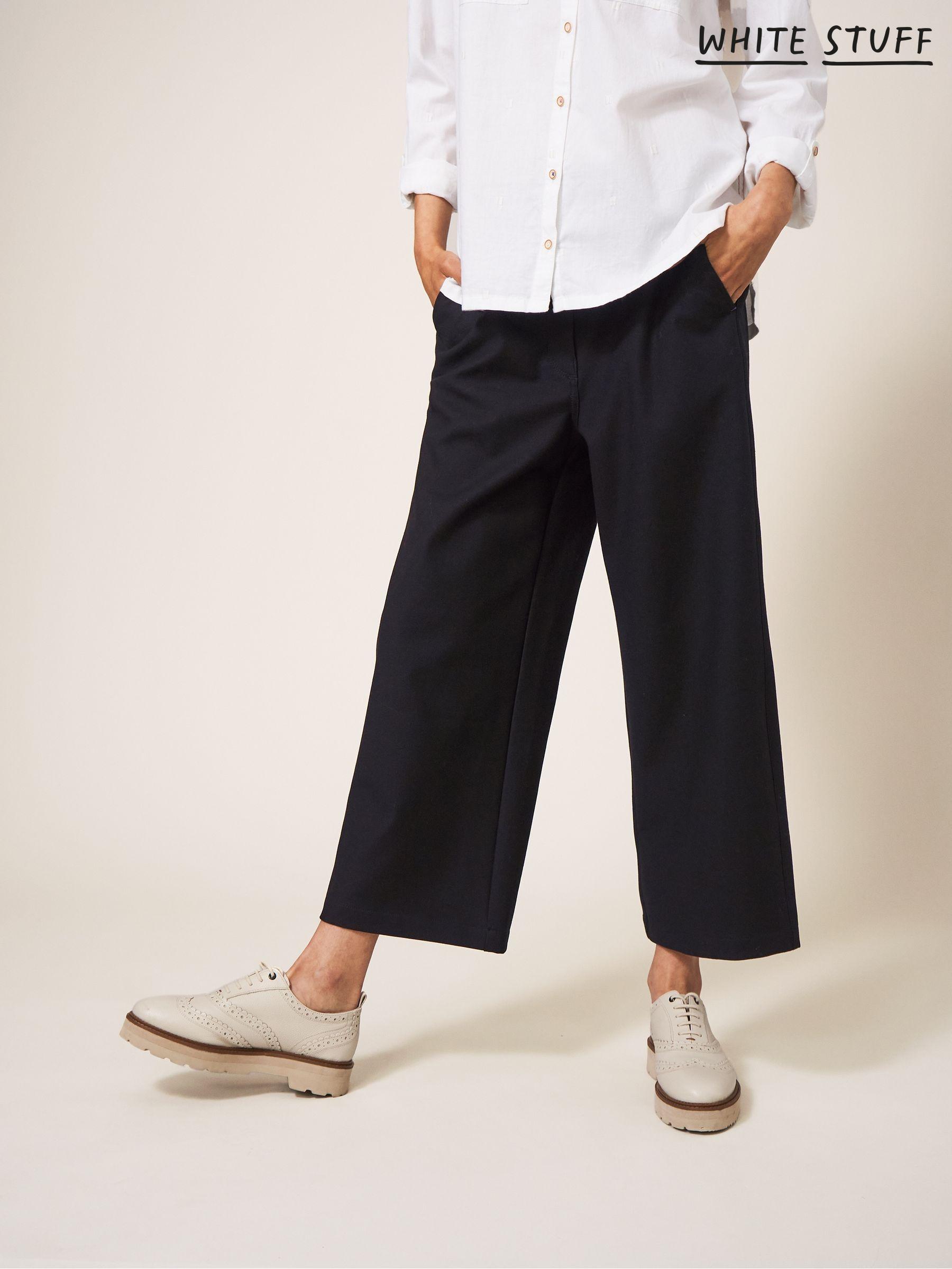 Women s Black Cropped High Waisted Trousers Next Ireland